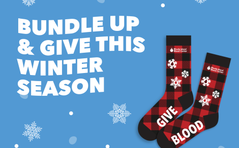 RHODE ISLAND BLOOD CENTER CELEBRATES THE HOLIDAY SEASON WITH FESTIVE SOCKS FOR BLOOD DONORS