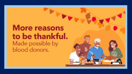 RHODE ISLAND BLOOD CENTER CALLS FOR BLOOD DONORS AHEAD OF THANKSGIVING HOLIDAY